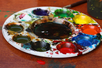 half empty palette on a table