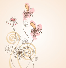 Flowers fantasy. Cute background  for your text.