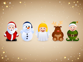 Vector Set with Christmas Character Icons