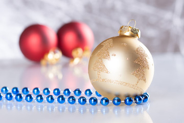 Christmas balls on abstract background