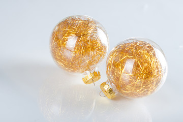 Christmas balls on abstract background