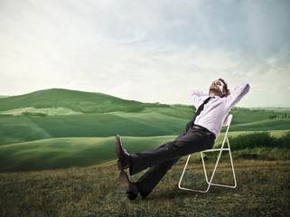Relaxing Office Worker