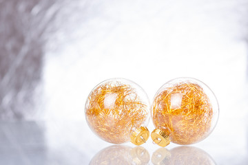 Christmas balls on abstract background