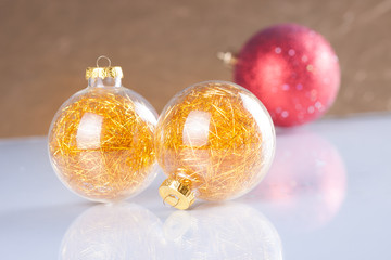 Christmas balls on abstract background