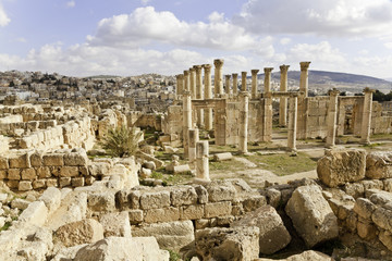 ruined ancient jerash in jordan