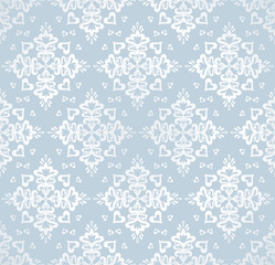 Seamless snowflakes vector pattern