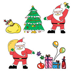 Santa claus christmas hand drawn