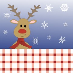 Winternacht mit Rentier im Wald