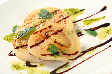 Aubergine with pesto and balsamico