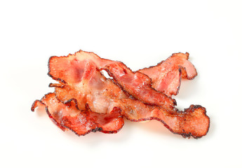 Pan fried bacon strips