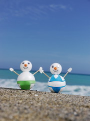 snowman beach vacation
