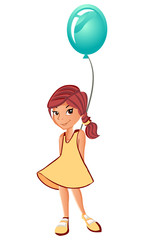 Vector girl with balloon