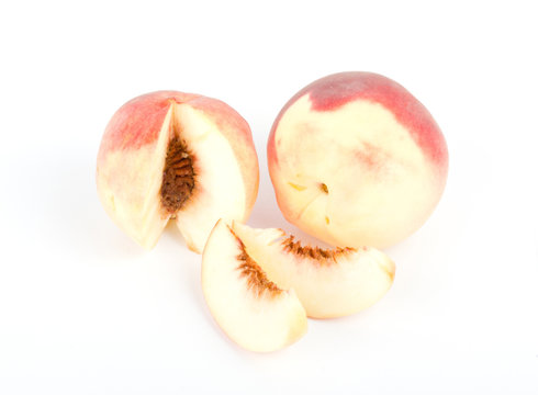 fresh peach fruits with cut