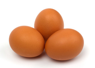 Eggs closeup isolated on white background.