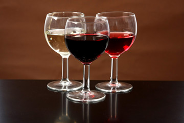 Red, rose and white wine, drink photo