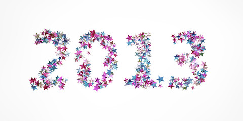 New year 2013 made of confetti isolated