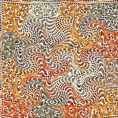 Grunge wavy quilted seamless pattern in pastel colors