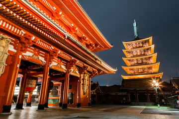 Kaminarimon ou &quot Porte du Tonnerre&quot  dans le Temple Sensoji