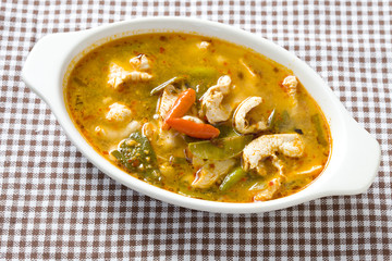 Chicken tom yum as Thai delicious food