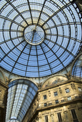 Glass ceiling in Vittorio Emanuele gallery of Milan