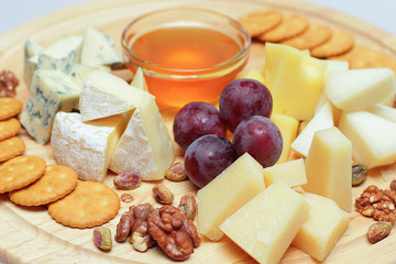 Gourmet cheese, restaurant food background