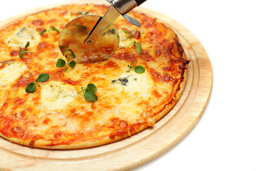 Pizza with cheese, italian cuisine