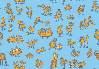 Cartoon birds Pattern with isolated background.