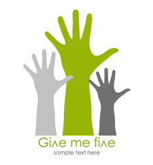 Fototapeta premium Vector hands, give me five