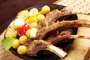 meat lamb on rib