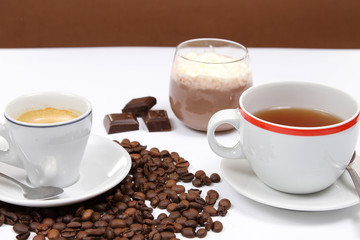 coffe,tea and choco cream