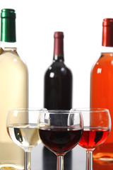 Red, rose and white wine, drink photo