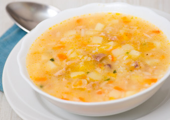 chicken soup with rice and vegetables