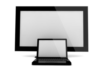 Fototapeta premium plasma tv and laptop