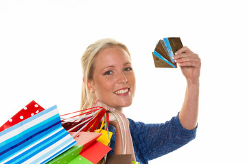 Frau mit Einkaufstaschen