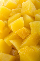gekochte Kürbiswürfel