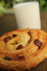 Sweet bun and milk