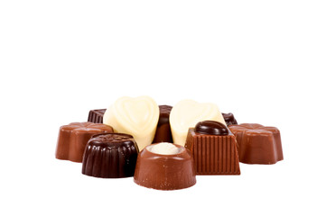 Pralines isolated on white