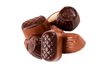 Pralines on white