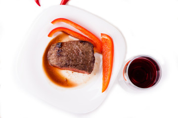 Steak with chili pepper