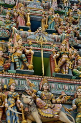 Naklejka premium Sri Perumal Hindu Temple in Little India, Singapore