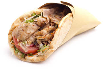 close up of  kebab sandwich