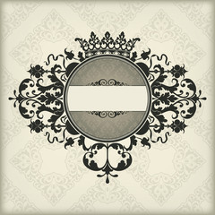 Vintage frame with crown