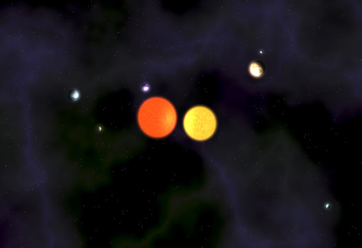 Binary Stars with six Planets