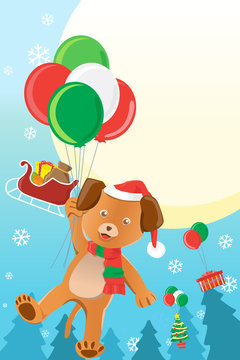 Christmas dog design background