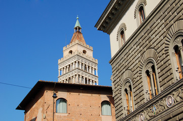 Pistoia, Italy, bell tower of Piazza del Duomo