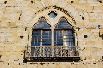 medieval italian window, Pistoia, particulars of Civic Museum