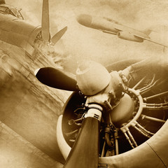 Fototapety  Retro lotnictwo, tło vintage