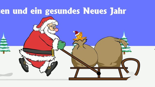 Weihnachtsmann mit Schlitten