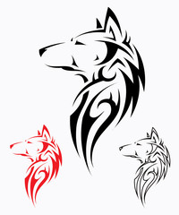 Obraz premium Tribal tatuaż wilk - ilustracji wektorowych