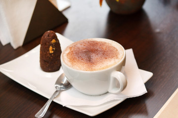 Cappuccino with dessert